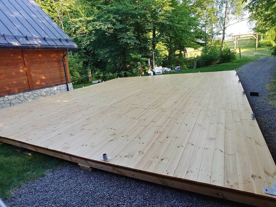 Podłoga drewniana do hali namiotowej 8x10m solidna, Stana bdb. Okazja.
