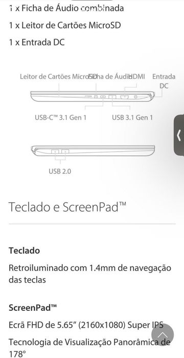 ASUS VivoBook S15 Touchpad interativo.