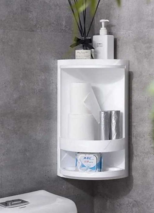 Narożna obrotowa szafka do łazienki