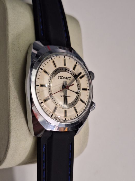 Poljot sygnał alarm budzik chrom vintage