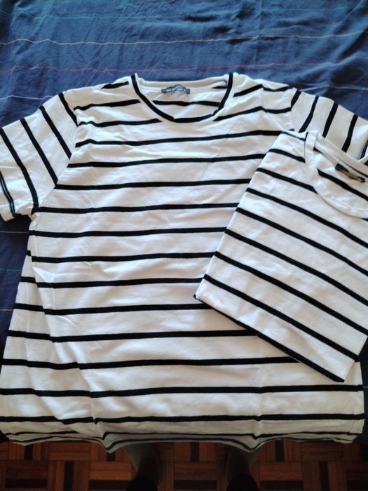 Blusa / T-shirt riscas algodão MO = tamanho S