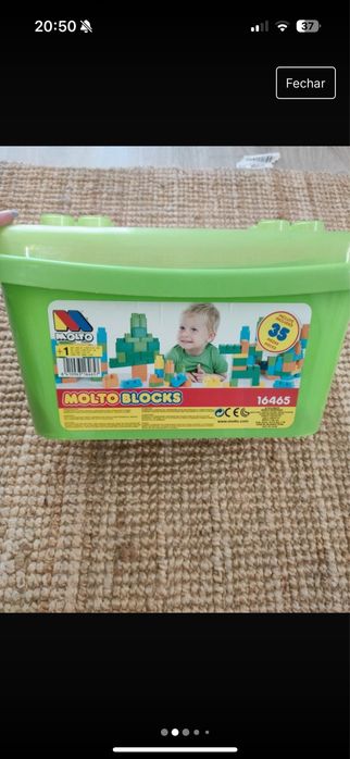 Mesa de Actividade de Construção Molto Blocks+Caixa de Blocos