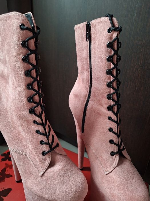 Buty botki do exotic pole dance Pleaser Flamingo 1020FS nowe 41 róż