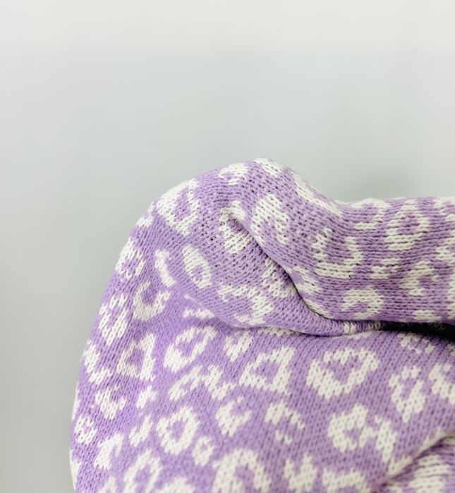 Liliowy kardigan w panterkę S 36