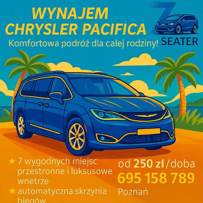 Wynajem minivan 7 osób Chrysler Pacifica Limited 2020