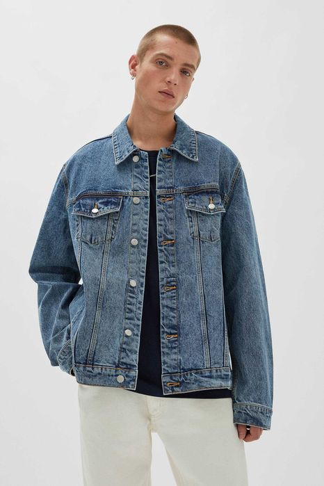 Джинсовка PULL&BEAR Чоловіча Синя Вітровка Джинсова Куртка На Осінь Нова