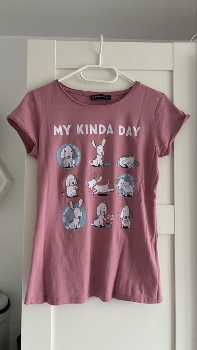 Bawelniana koszulka tshirt New yorker xs/34 nadruk pieski