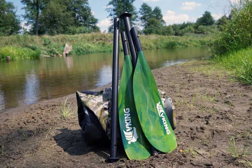 Wiosło packraft kajak składane czteroczęściowe karbon-szklane 220 cm