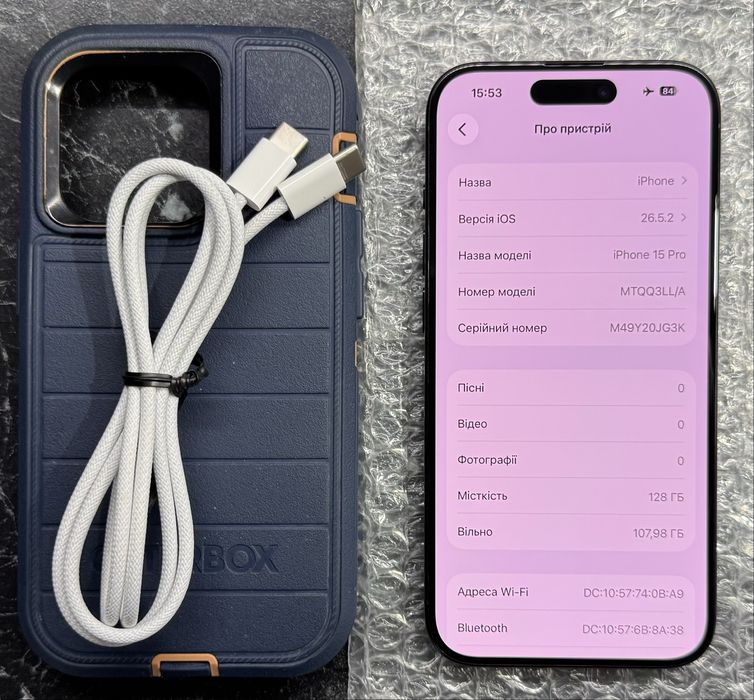 iPhone 15 pro 128Gb eSim 88% батарея $540