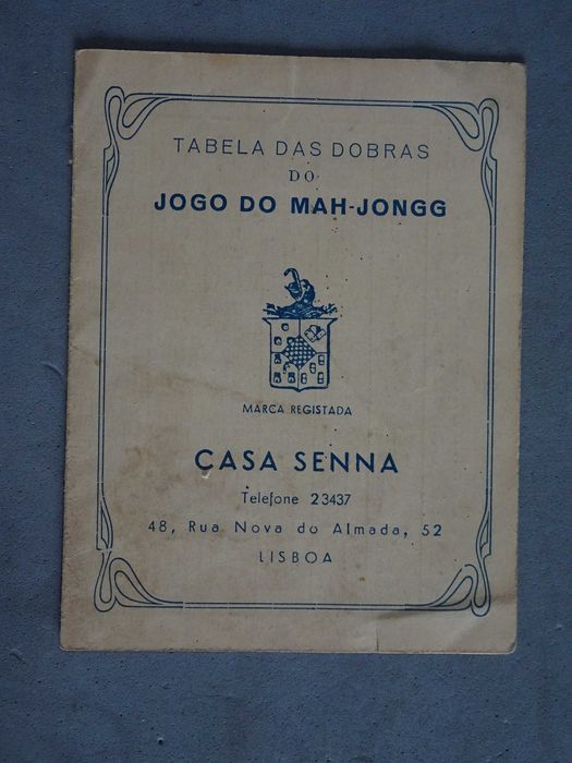 Rara tabela das dobras do Jogo Mah-Jongg - Casa Senna