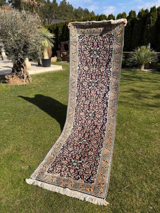 Dywan Chodnik Jedwabny R. Tkany Perski GHOUM / Qom 310x95 gal. 17 tyś