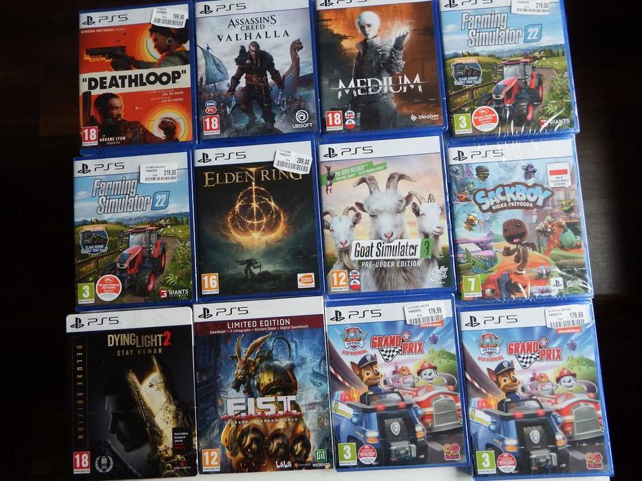 GRY PS5 NOWE folia Elden Ring Sackboy Farma Medium Valhalla ZAMIANA