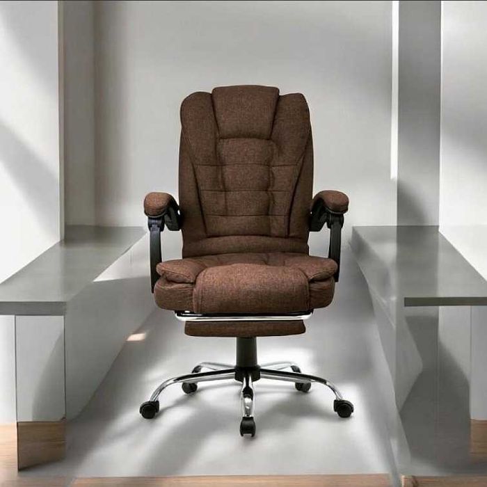 Офісні крісла з масажером та підставкою для ніг еко шкіра тканина