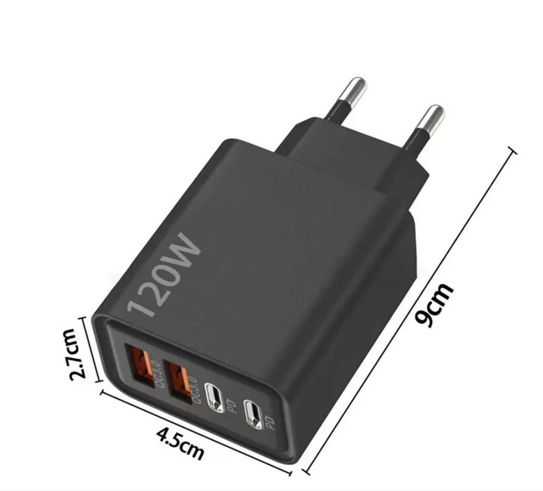 Зарядний блок 120W, 4 порти, новий