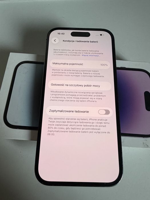 Bateria 100% iPhone 14 Pro 128gb Deep Purple