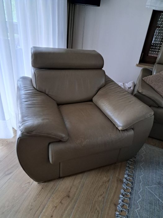 Kanapa 3 os + 2 fotele skorzane