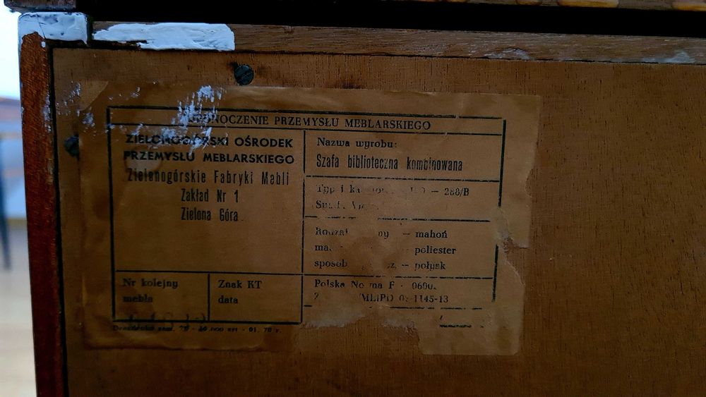 Duża witryna PRL „Violetta” – oryginał z epoki, lata 60/70 (182 cm)