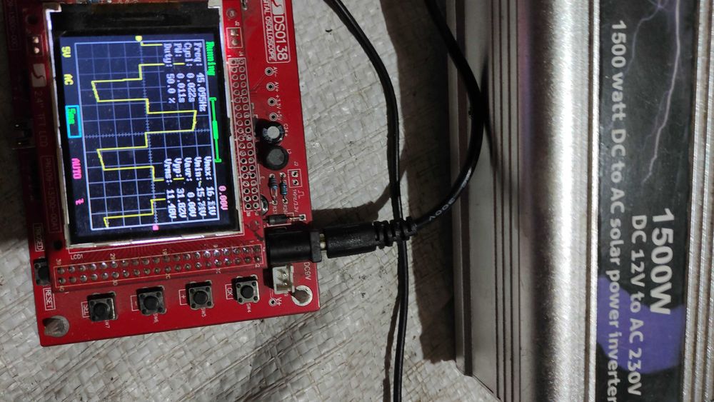 Осцилограф DS0138 Перевірка синусоїди інвертора 220В