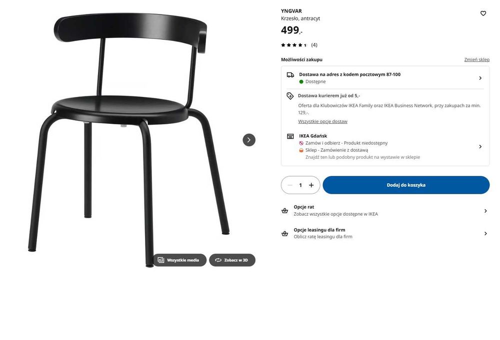 Krzesła używane ikea YNGVAR