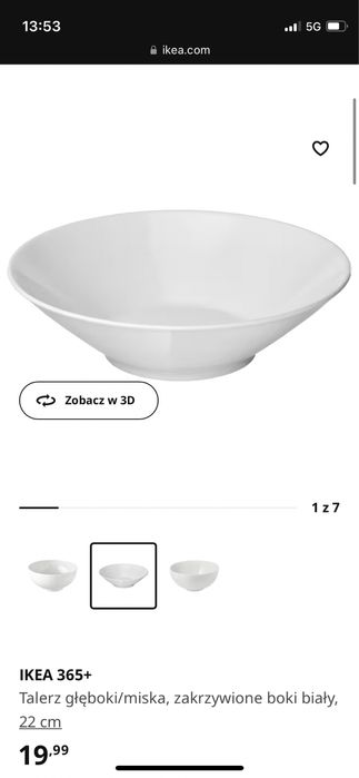 Ikea 365+ talerze duze miski głębokie 12szt