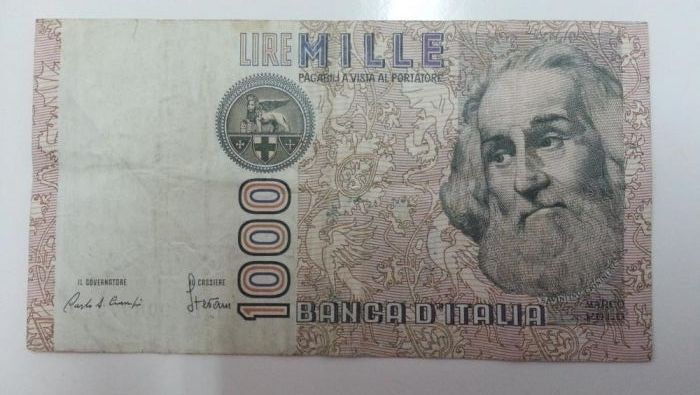 1982 Italian 1,000 Lire Banknote