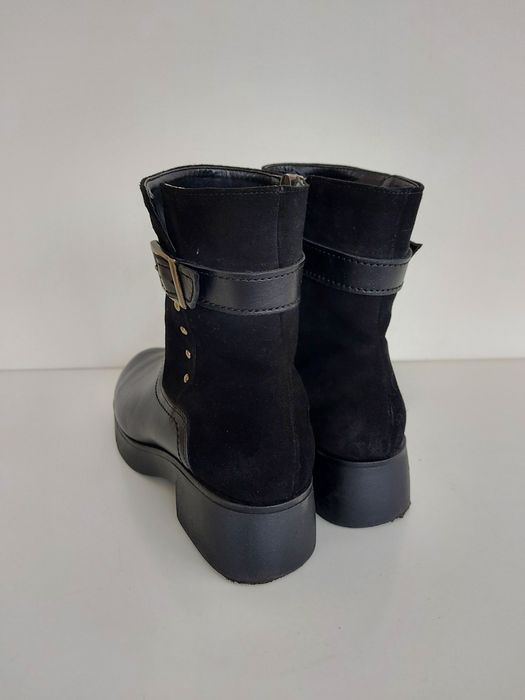 Buty botki skórzane ocieplane w rozmiarze 37