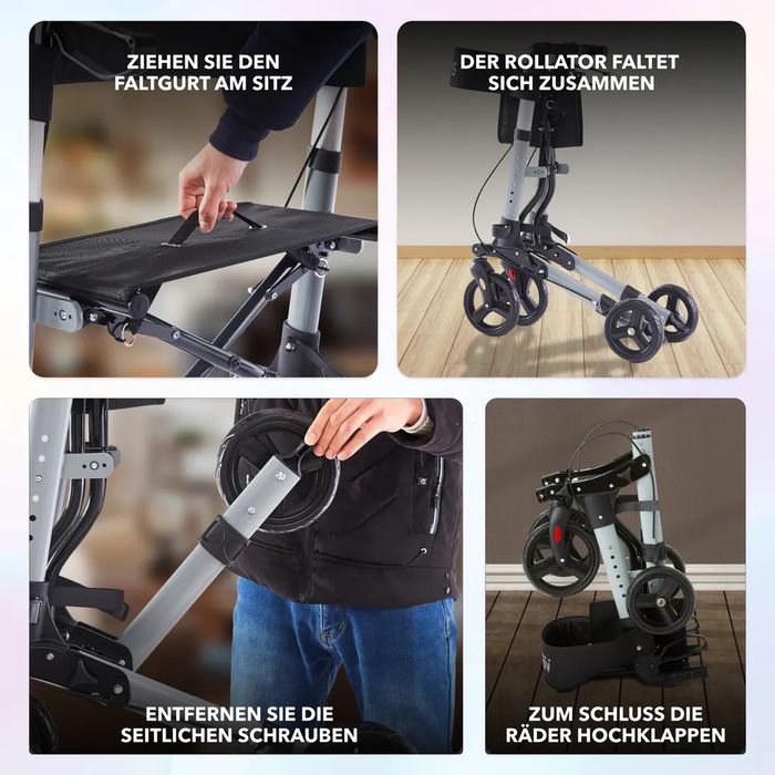 Chodzik rollator Arebos czarny nowy inwalidzki