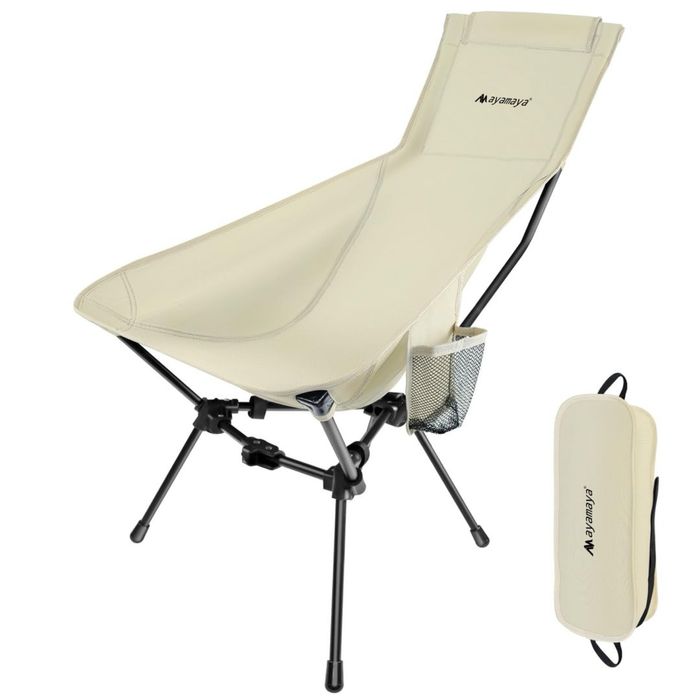 Krzesło kępingowe składane aluminiowe z wysokim oparciem