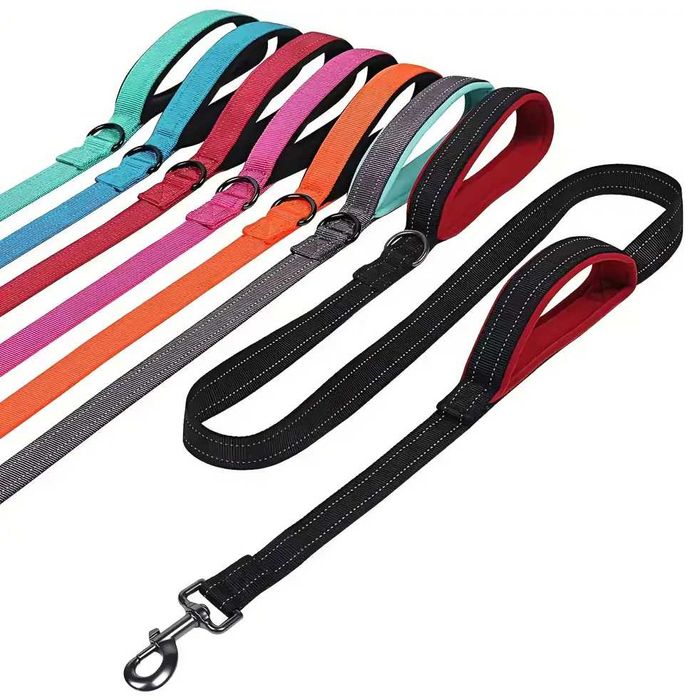 Smycz treningowa dla psa lekka mocna odblaskowa wygodna 1,5m