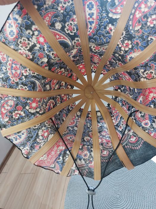 Składany kapelusz przeciwsłoneczny i wachlarz styl orientalny 2 w 1