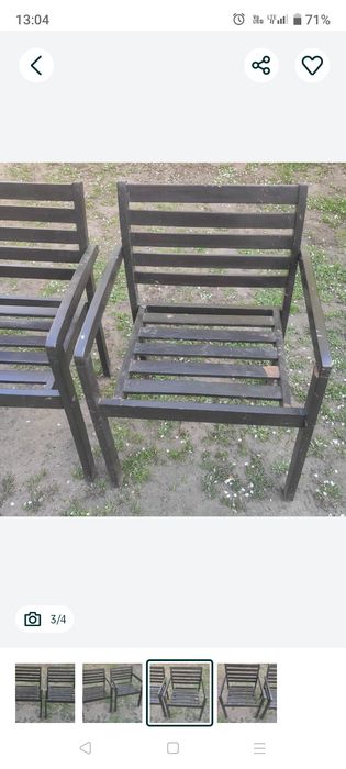 Krzesełka drewniane zewnętrzne