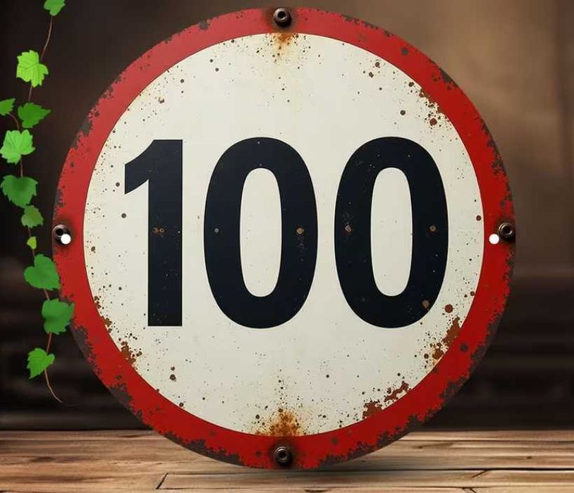 Nowa tabliczka 100km