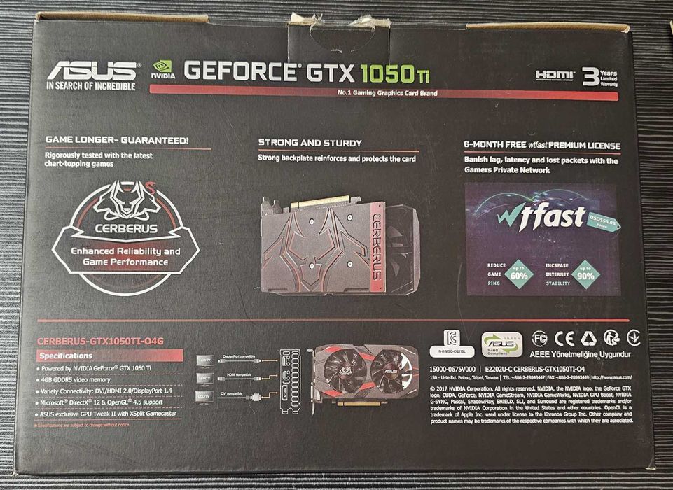Відеокарта Asus PCI-Ex GeForce GTX 1050 Ti Cerberus 4GB GDDR5 (128bit)