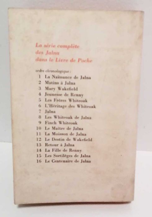 Le Centenaire de Jalna, de Mazo de la Roche. (edição francesa)