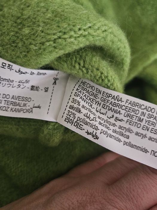 Zielony sweter Massimo Dutti wełna alpaka