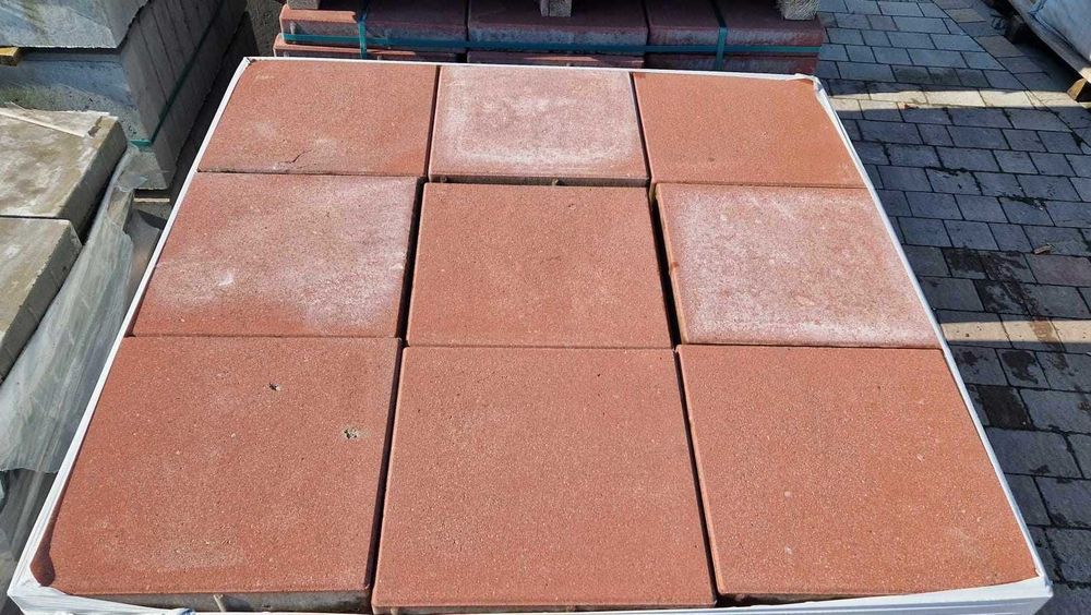 Płytka Chodnikowa Tarasowa 35x35x5 Bordo Promocja Jadar II gatunek