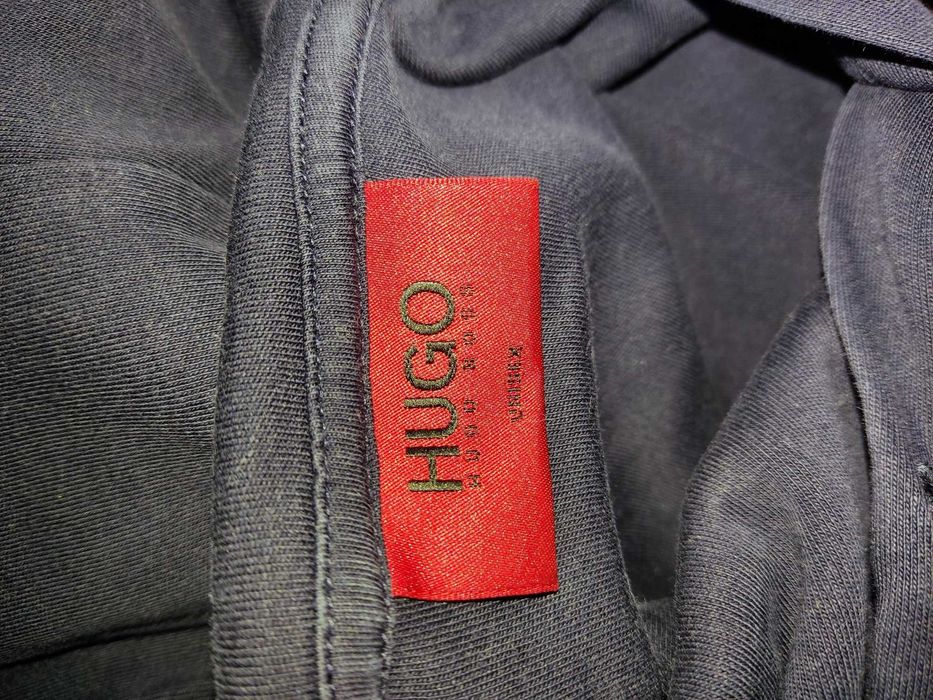 Bluza z kapturem Hugo Boss granatowo pomarańczowa