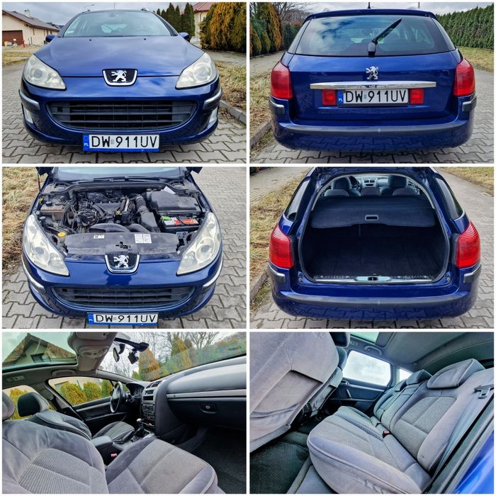 Peugeot 407 Kombi 2.0HDI 136KM Piękny, Zero Rdzy, Kamera, Tempomat