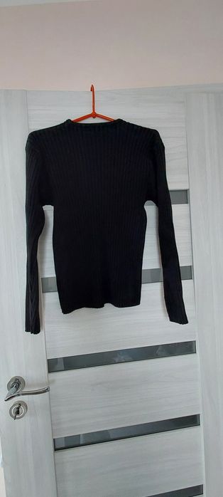 Czarny sweter prążkowany bawelna S  sweterek JP casuals