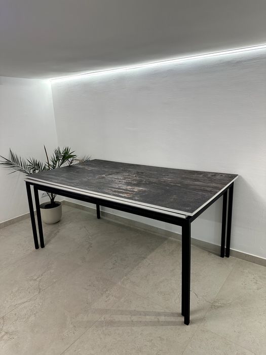 stelaż metalowy pod stół – czarny | 80 × 100 × 78 cm