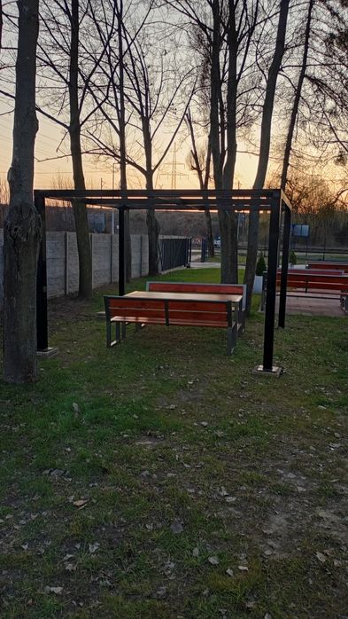 Meble ogrodowe, loft stół i dwie lawki