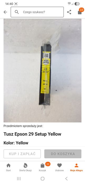 Tusz do drukarki Epson Expresion Home żółty