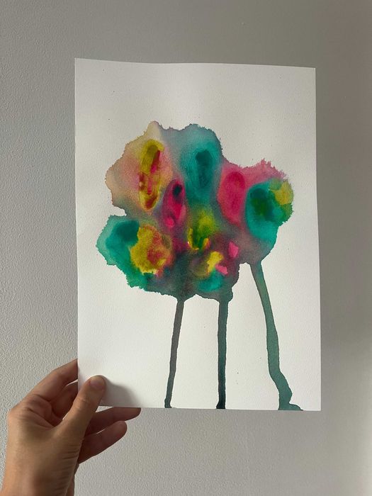 Pintura abstrata em acrílico