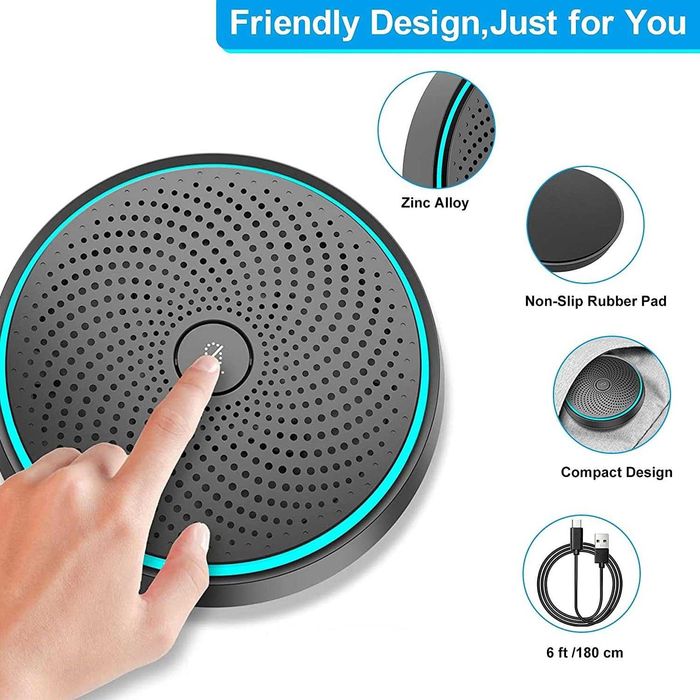 Mikrofon konferencyjny USB, zasięg 3m, Mac OS X i Windows.