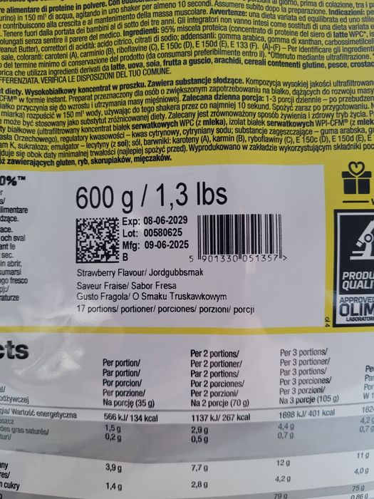 Nowe Białko Olimp Whey Protein Complex 600g Strawberry Truskawka