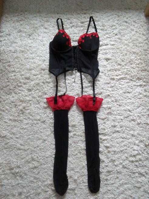 Seksi gorset do pończoch,L