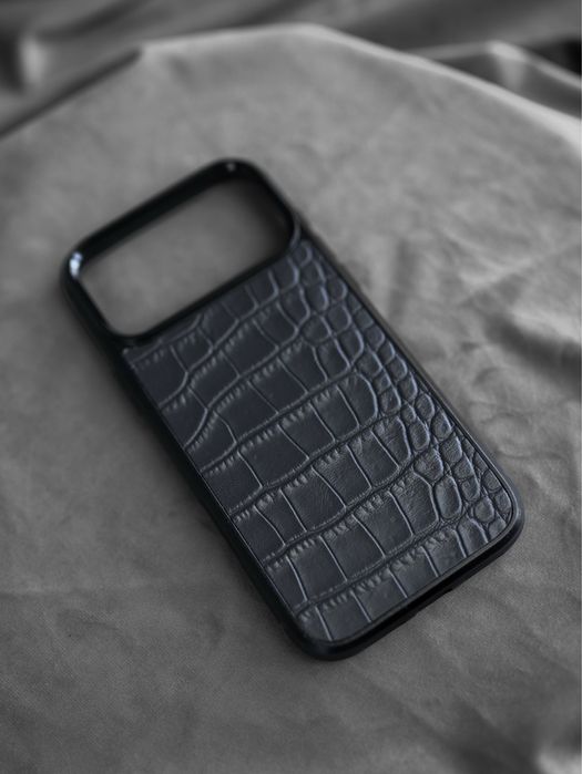 (Всі моделі) Чохол для iPhone з натуральної італійської шкіри (сірий)