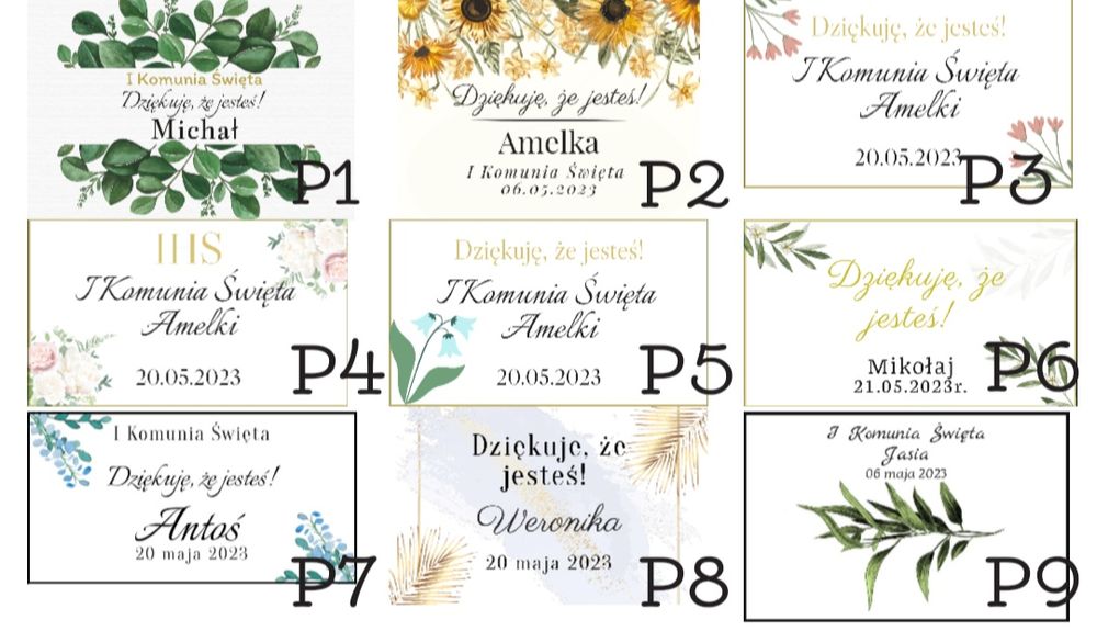 Świeczki upominki podziękowania komunia ślub wesele itp.