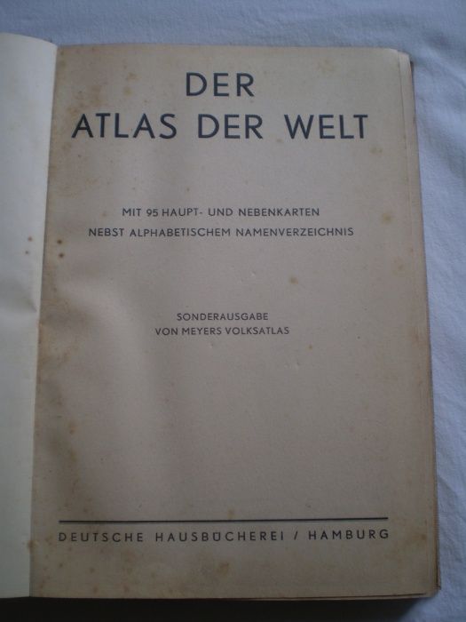 Атлас Мира 1939 г. на немецком языке