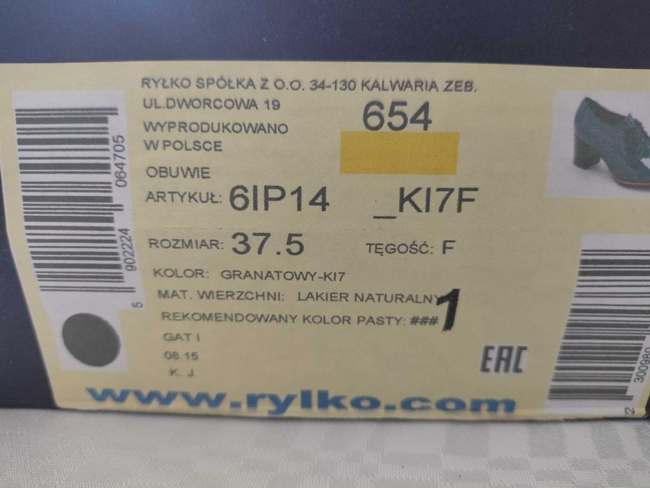 Półbuty RYŁKO -6IP14_K17F nowe